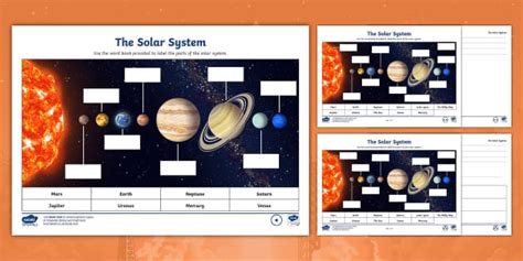 Planets of the Solar System Differentiated Worksheets