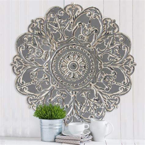 Stratton Home Decor Grey Metal Medallion Wall Decor S07730 - The Home ...