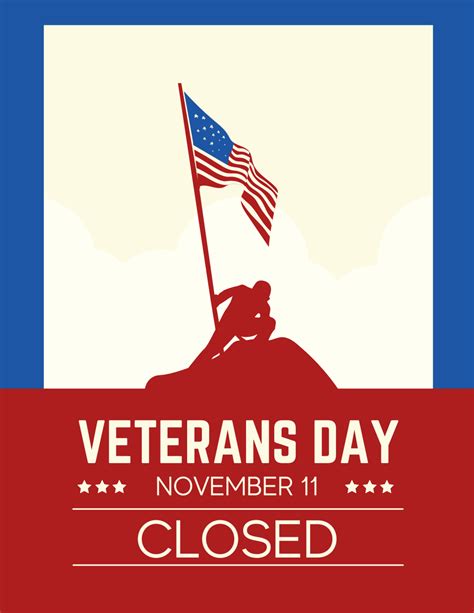 10 FREE Veterans Day Closed Signs Printable (2023) - The Joy of Gifts