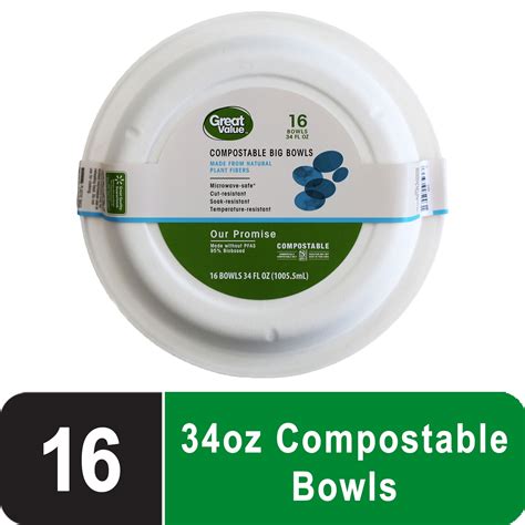 Great Value Compostable, Microwave Safe, Cut Resistent, Soak Resistant ...