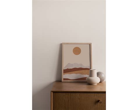 Set of 5 Terracotta Wall Art Abstract Landscape Poster - Etsy