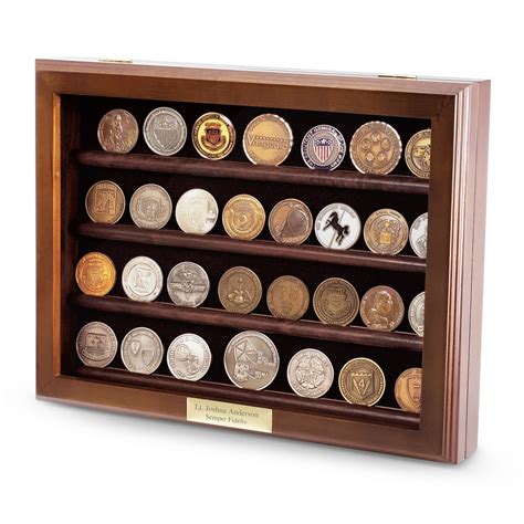 32 Coin Display with Hinged Front | Coin display, Challenge coin ...