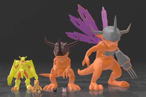 Agumon Digivolution 3d models by wolengel on DeviantArt