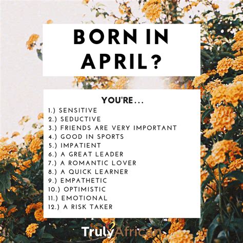 Born in April? - TrulyAfrican | April quotes, Birth month quotes, Born ...