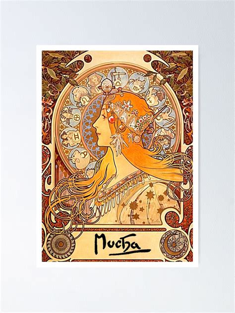 "Vintage Alphonse Mucha - Zodiac c1900 Art Nouveau" Poster by ...