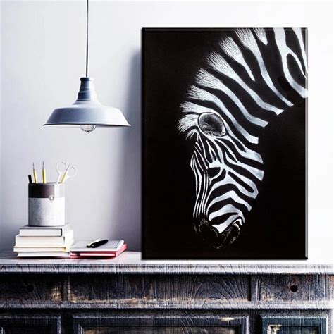 ZZ1648 black and white canvas Wall Art Print Zebra Canvas animal Oil ...