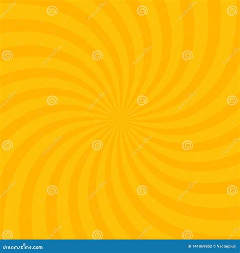 Swirling Radial Bright Yellow Pattern Background. Vector Illustration ...