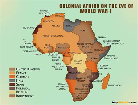 Map Of Colonized Africa In 1914 - Tony Mapped It