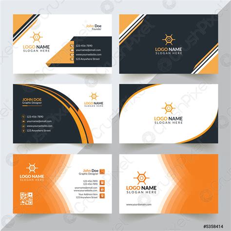 Creative Business card Design Template - stock vector 5358414 | Crushpixel