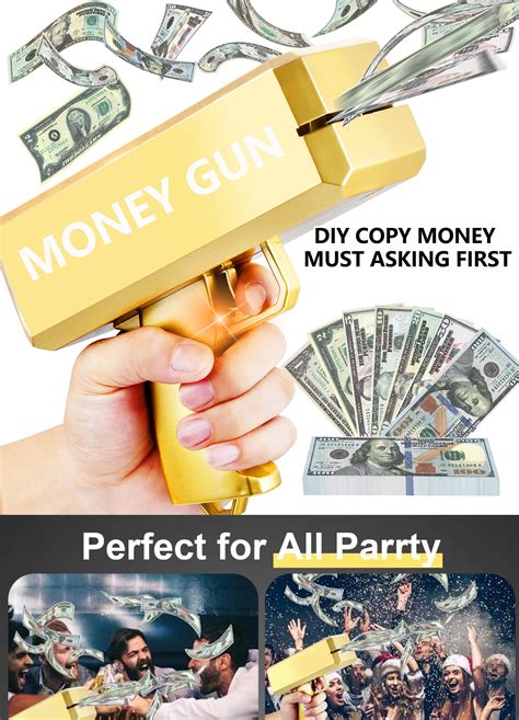 Wholesale Gold Money Gun Make Cash Money Rain De Dinero Gun Toy Shot ...