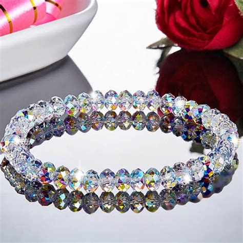 2019 1PC Crystal Beaded Bracelets for Woman Sweet Temperament Handwork ...