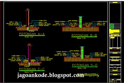 Detail Contoh Lantai Gambar Kerja Autocad Dwg ~ CAKRAWALANET