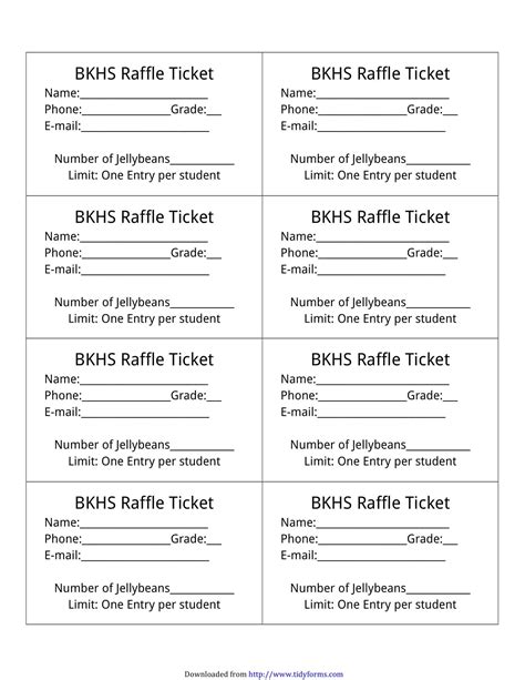 Free Printable Raffle Ticket Templates [Word, Excel, PDF] With Numbers