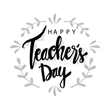 Happy Teacher Day Lettering Calligraphy Modern - Stock Vector , #ad, # ...