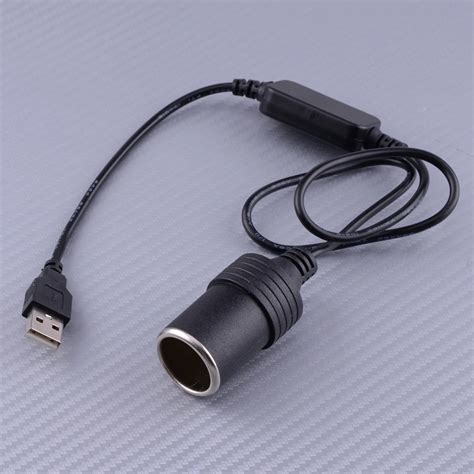 CITALL New USB Male 5V To 12V Car Cigarette Lighter Female Socket ...