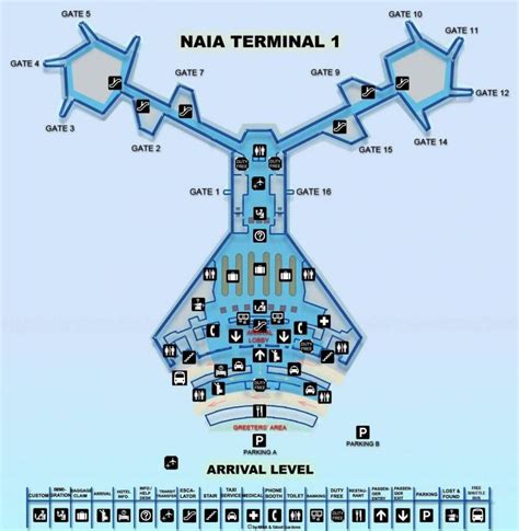 Manila airport terminal 1 map - Manila terminal 1 map (Philippines)