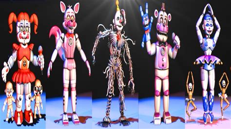 Five Nights at Freddy's: Sister Location All Animatronics | Secret ...