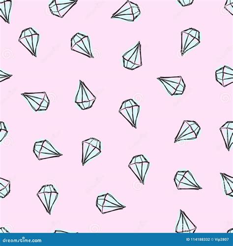 Vector Pattern with Diamonds. Pink Background Stock Vector ...