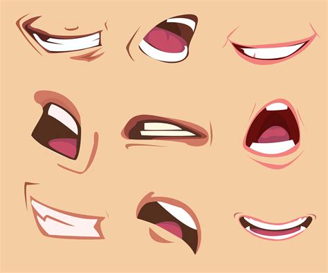 Cartoon mouth expressions set. Vector illustration. 343933 Vector Art ...