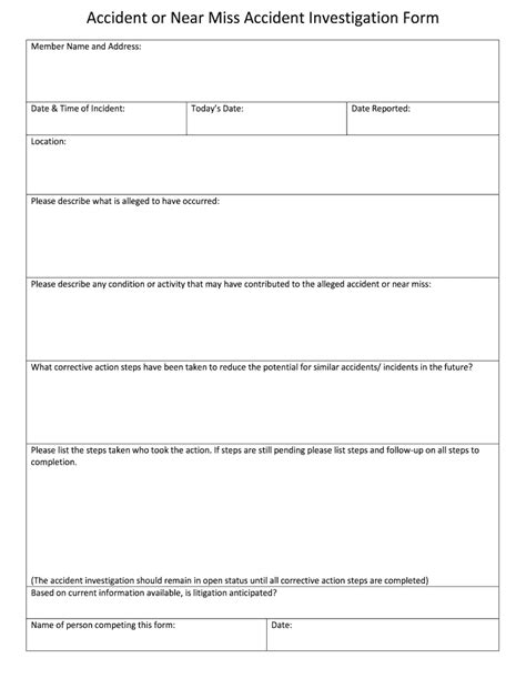 Near Miss Reporting Form Word Doc - Fill Online, Printable, Fillable ...