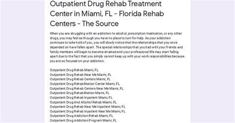 Outpatient Drug Rehab Treatment Center in Miami, FL - Florida Rehab ...