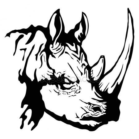 Rhino Head Drawing at GetDrawings | Free download