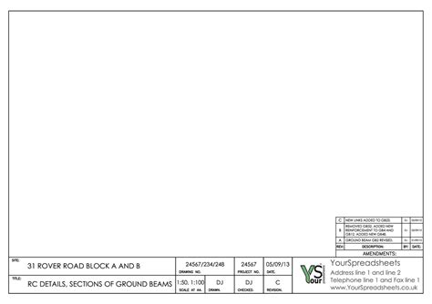 Cad title block template -stp download - rednaxre