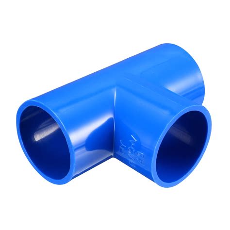 40mm Slip Tee PVC Pipe Fitting T-Shaped Coupling Connectors Blue 3 Pcs ...