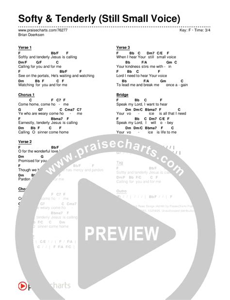 Softy & Tenderly (Still Small Voice) Chords PDF (Brian Doerksen ...