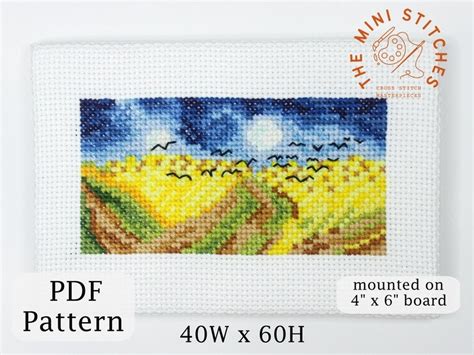 Wheatfield With Crows Cross Stitch Pattern PDF Download - Etsy