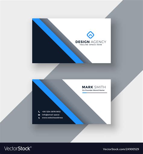 Elegant blue professional business card template Vector Image