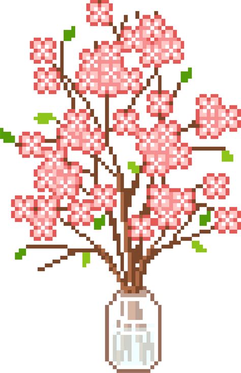 Cherry Blossom Pixel Sticker for iOS & Android | GIPHY