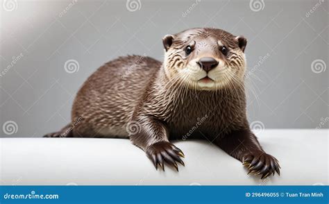 Otter a white stock image. Image of seal, background - 296496055