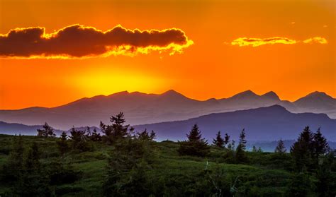 Free photo: Scenic View of Mountains Against Sky at Sunset - Light ...