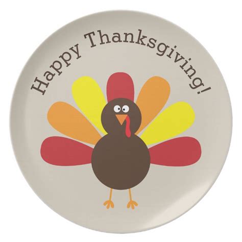 Personalized Fun Thanksgiving Turkey Plate | Zazzle