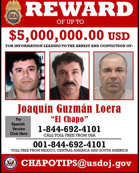 Have you seen el Chapo? DEA issues wanted poster, national tip line for ...