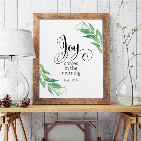 Bible Verse Wall Art Joy Comes In The Morning Psalm 30:5 | Etsy