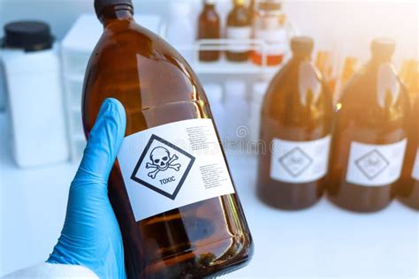 The Toxic Chemical Symbol on the Bottle Stock Image - Image of health ...