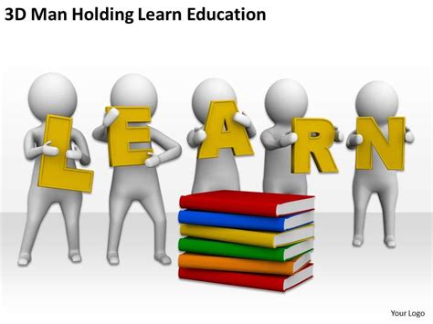 3D Men Holding Learn Education Ppt Graphics Icons Powerpoint ...