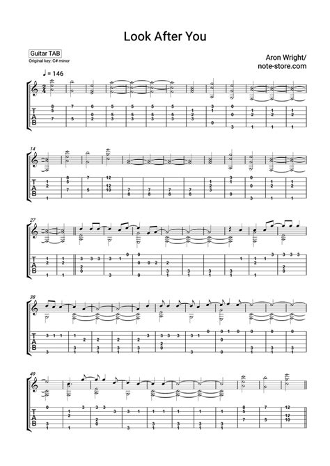 Aron Wright - Look After You acordes, tablaturas para guitarra en Note ...