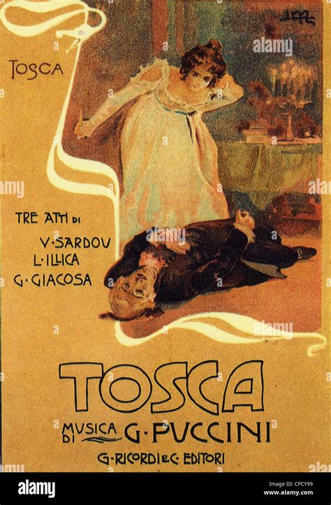 TOSCA Poster for 1900 production of Puccini's opera at the Teatro Stock ...