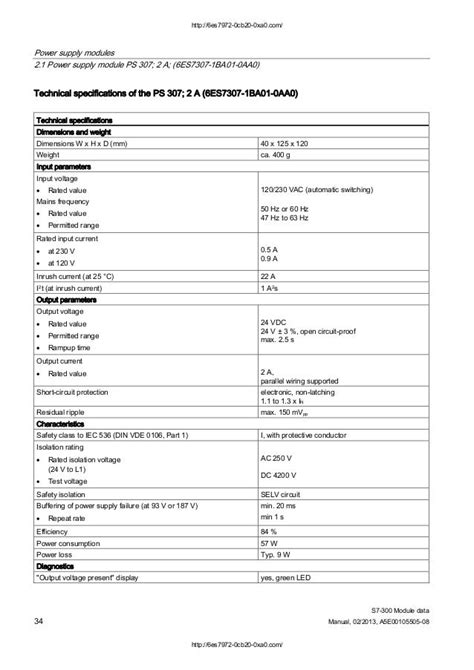 Siemens s7 300 module data manual