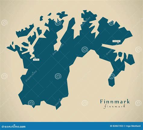 Modern Map - Finnmark Norway NO Stock Illustration - Illustration of ...