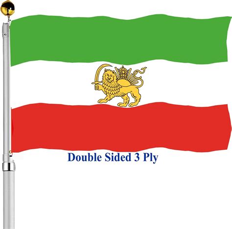 Amazon.com : Old Iran Iranian Lion Sun Flag 3x5 Outdoor Double Sided ...