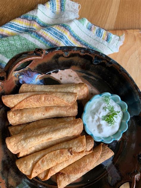 Chicken Flautas with Avocado Tomatillo Dipping Sauce - Onion Creek ...