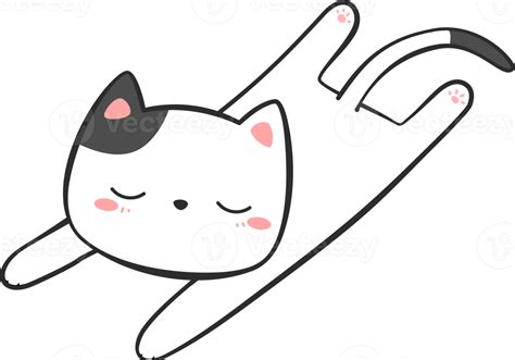 Cute Kitty Cat Laying Down Cartoon Element 9973930 PNG