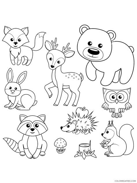 Forest Animals Coloring Pages Animal Printable Sheets Forest animals 21 ...