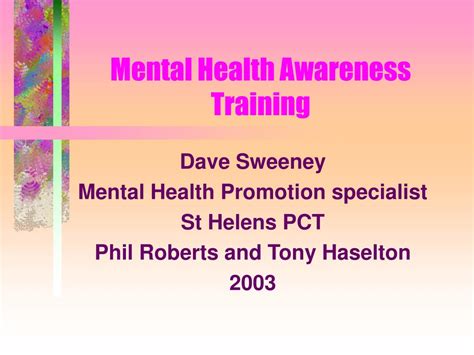 PPT - Mental Health Awareness Training PowerPoint Presentation, free ...