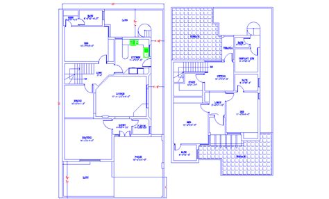 G+1 Duplex house floor plan DWG file. Download Autocad file. - Cadbull