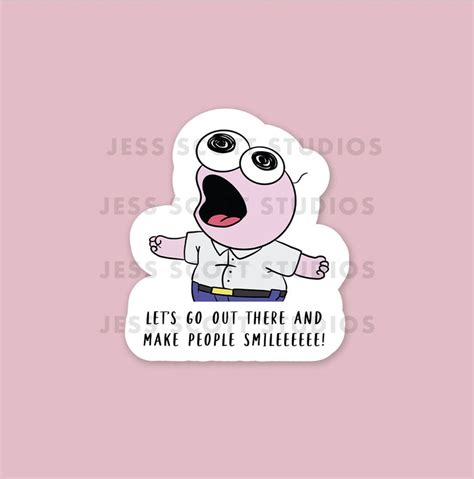 Pim Yelling Smiling Friends Sticker | Etsy